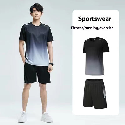 Men's Short Sleeve Sports Ice Silk Suit