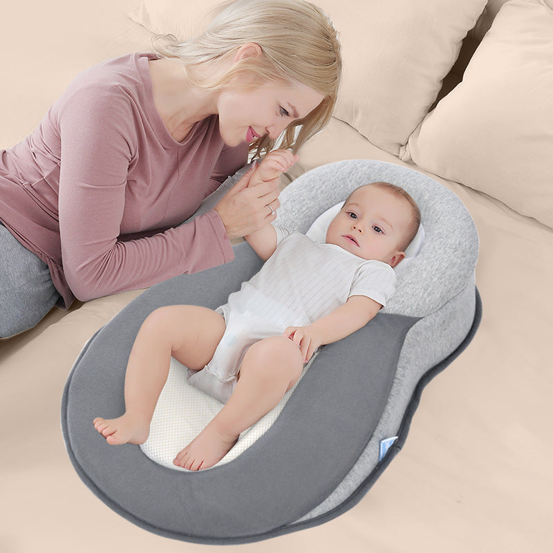 Newborn Kids Baby Pillow Safe Cotton Cushion Prevent Flat Infant Head Shape Sleep Pod Anti Roll Crib Nest Bedding Feeding